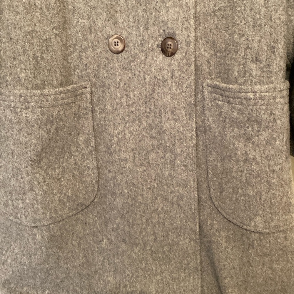 Alorna Vintage Gray Heather Wool Blend Maxi Coat Petite sized L or XL - Picture 6 of 15